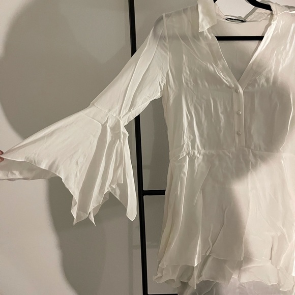 Alice + Olivia Priscilla white button down mini dress size 2 - Picture 7 of 9